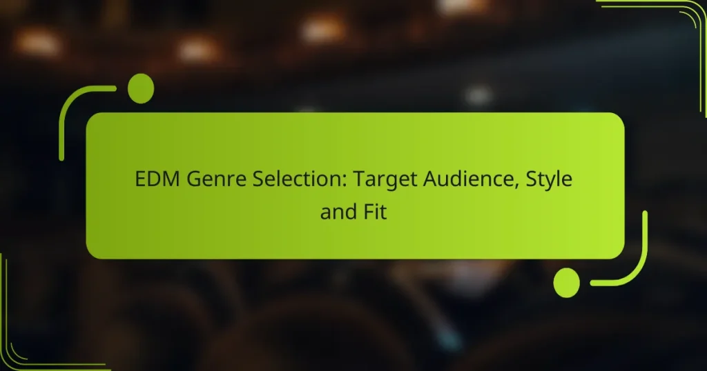 EDM Genre Selection: Target Audience, Style and Fit