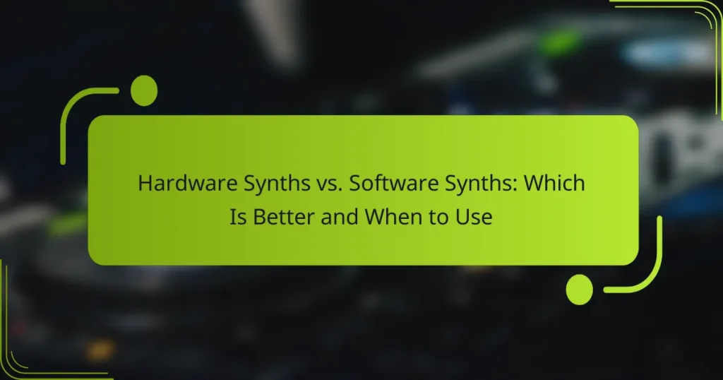 Hardware Synths vs. Software Synths: Which Is Better and When to Use