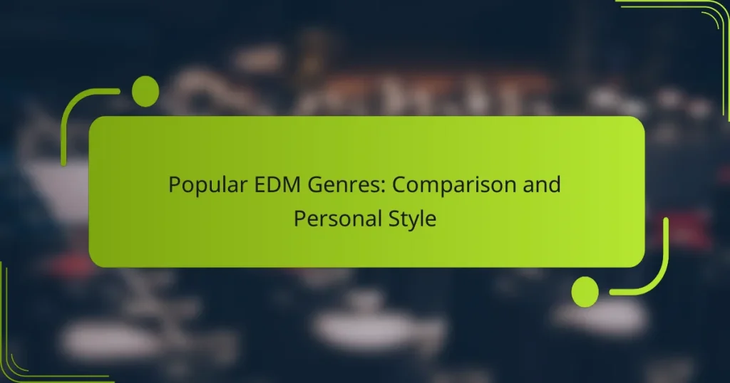 Popular EDM Genres: Comparison and Personal Style