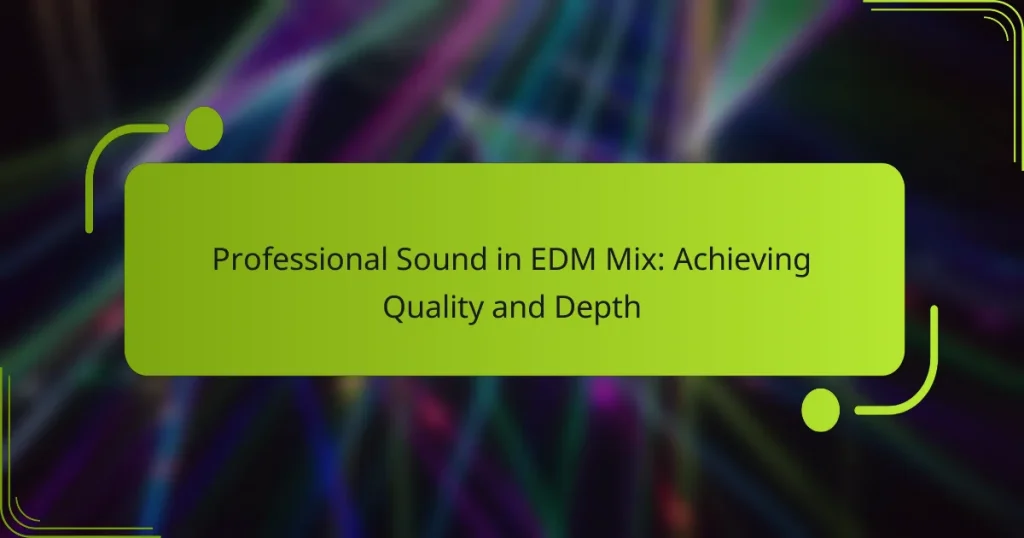Professional Sound in EDM Mix: Achieving Quality and Depth
