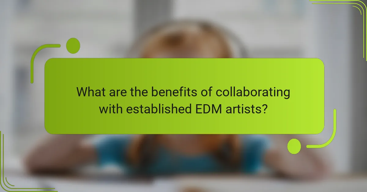 What are the benefits of collaborating with established EDM artists?