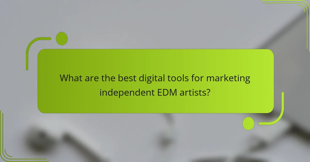 What are the best digital tools for marketing independent EDM artists?